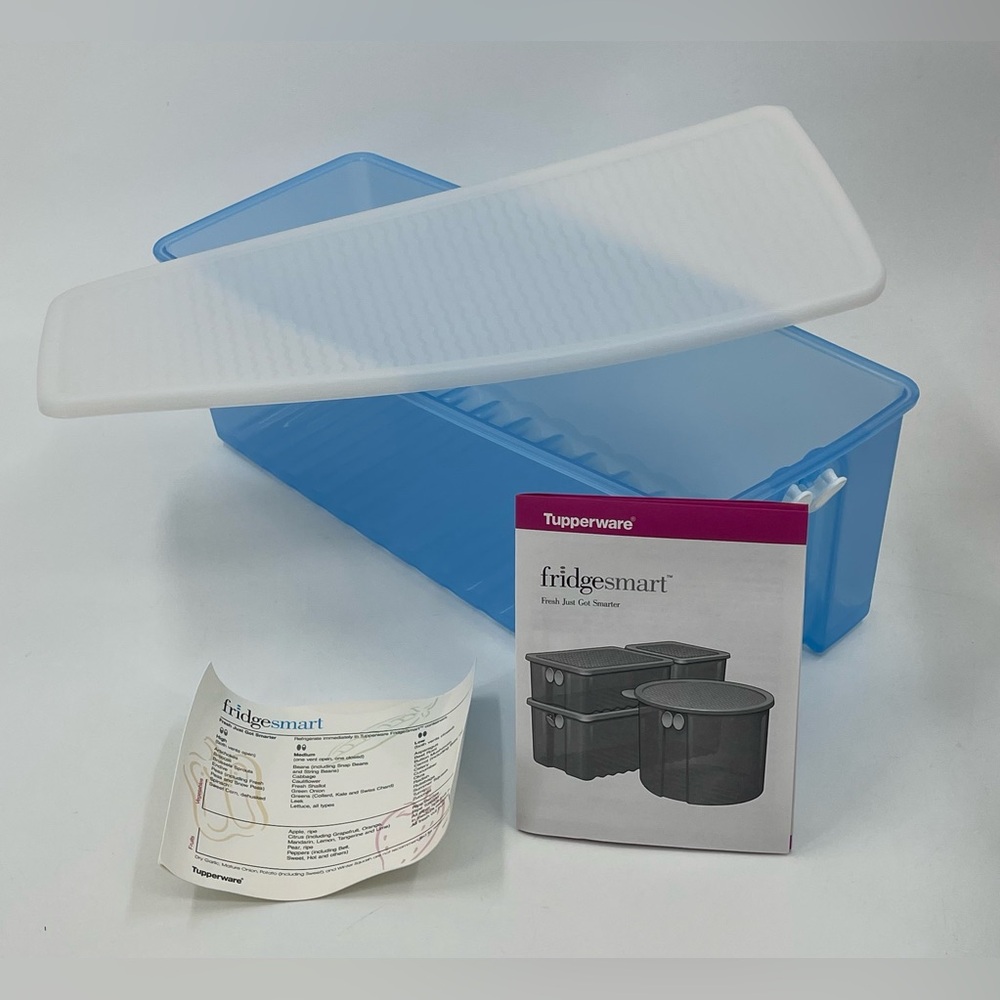 Tupperware Fridge Smart Dual Vent 19 Cup 3995G-1 Container w/ White Lid 3996C-1